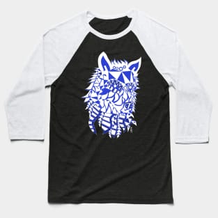 kiba the wolf in mexican pattern arts ecopop wild dog Baseball T-Shirt